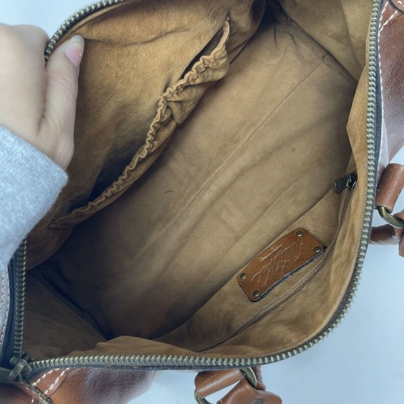 Patricia Nash Crossbody Tote Bag Cognac Brown Leather Handbag - Picture 11 of 16